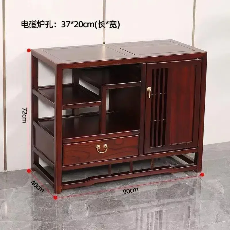 Complete set of solid wood coffee tables with side cabinets and small coffee tables 2