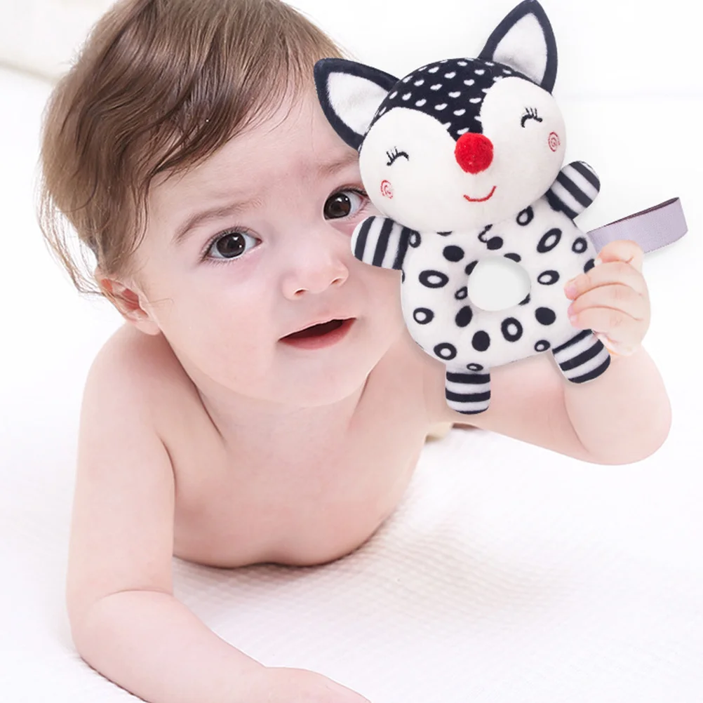 جرس خشخيشة على شكل حيوانات للأطفال، سطح ناعم، مقبض آمن ومتين، خشخيشة موسيقية للتدريب السمعي البصري