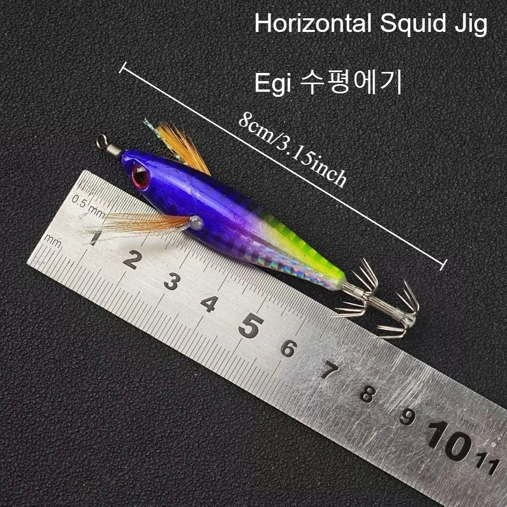 5pcs/Box Horizontal Squid Jig Egi Set Simulation Shrimp Fishing Lure  Luminous Octopus Cuttlefish Sea Fishing Tackle view 4