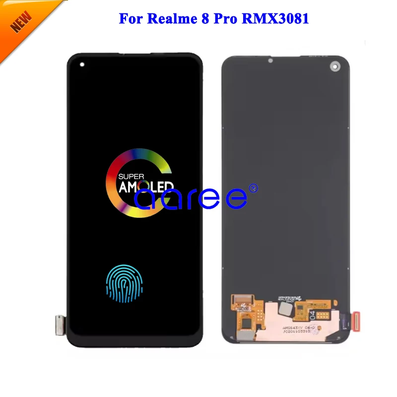 6.4' AMOLED LCD Screen For Oppo Realme 8 Pro RMX3085 Display LCD Screen Touch Digitizer Assembly