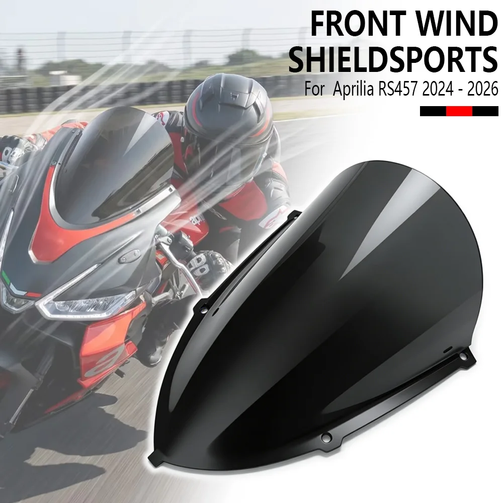 

Для мотоцикла Aprilia RS 457 2024-2026: Двойное ветровое стекло (Double Bubble) RS457 2025 2026, дефлекторы ветра, аксессуары для ветрового стекла