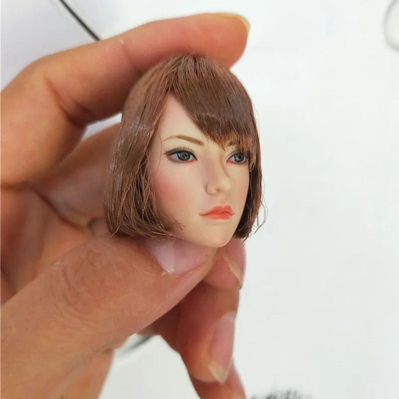 

Custom 1/6 Asia Female Head Sculpt Brown Curls/ Black Long Straight Hair SDH002 Fit for 12 Inches Woman Phicen Action SUPER DUCK