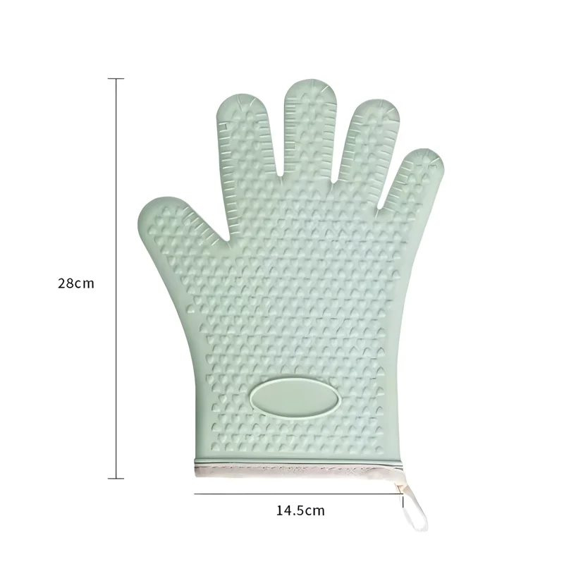 PLYS Anti-Scald Gloves Insulated Thickened Silicone Oven Gloves Kitchen Baking Anti-Slip Microwave Oven Gloves