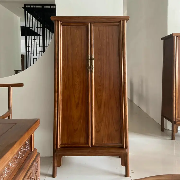 

New Chinese style, solid wood, noodles, Ming style, rounded corner cabinet, black walnut