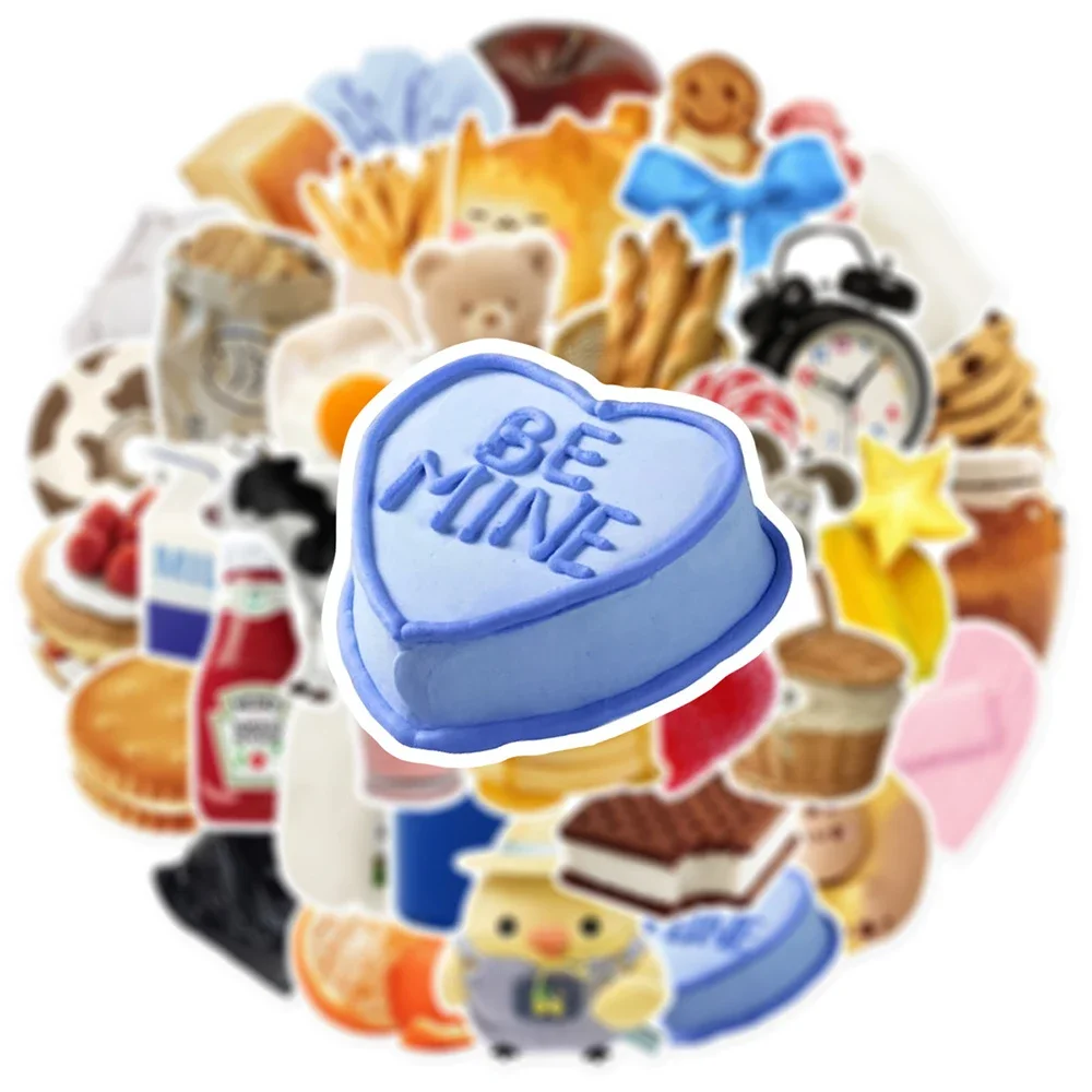 52PCS Nette Cartoon Aufkleber Koreanische Ins Stil Lebensmittel Aufkleber Für Kühlschrank Sammelalbum Notebook Laptop Wasserdichte Aufkleber Kinder Spielzeug Geschenke