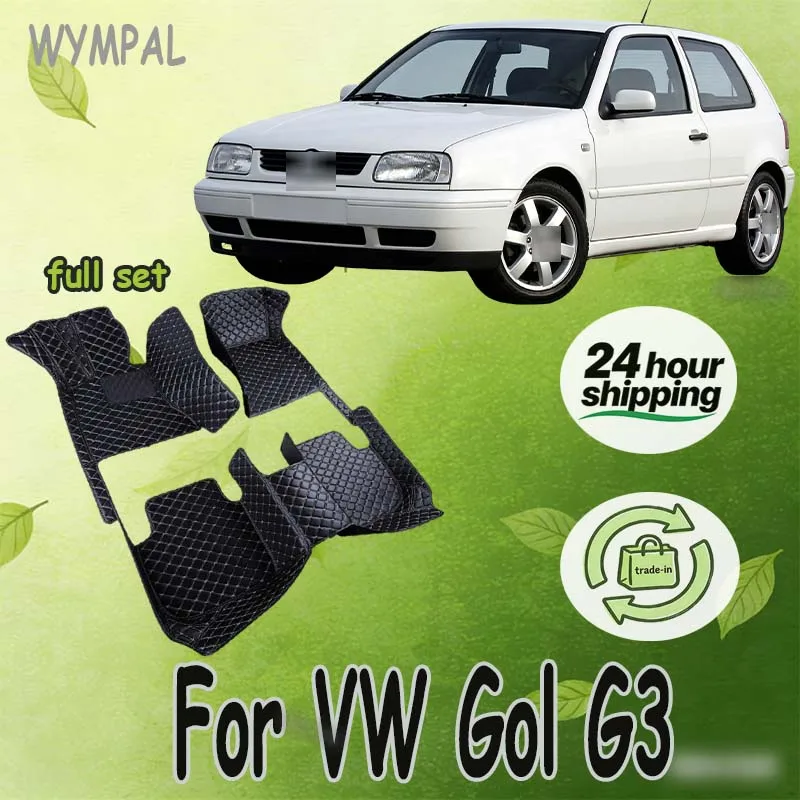 Tapete luxuoso para assoalho de carro, para vw gol g3 2000 2001 2002 2003 2004, 4 portas, couro diamante, luxo, mulher, pé, acessório de carpete automático