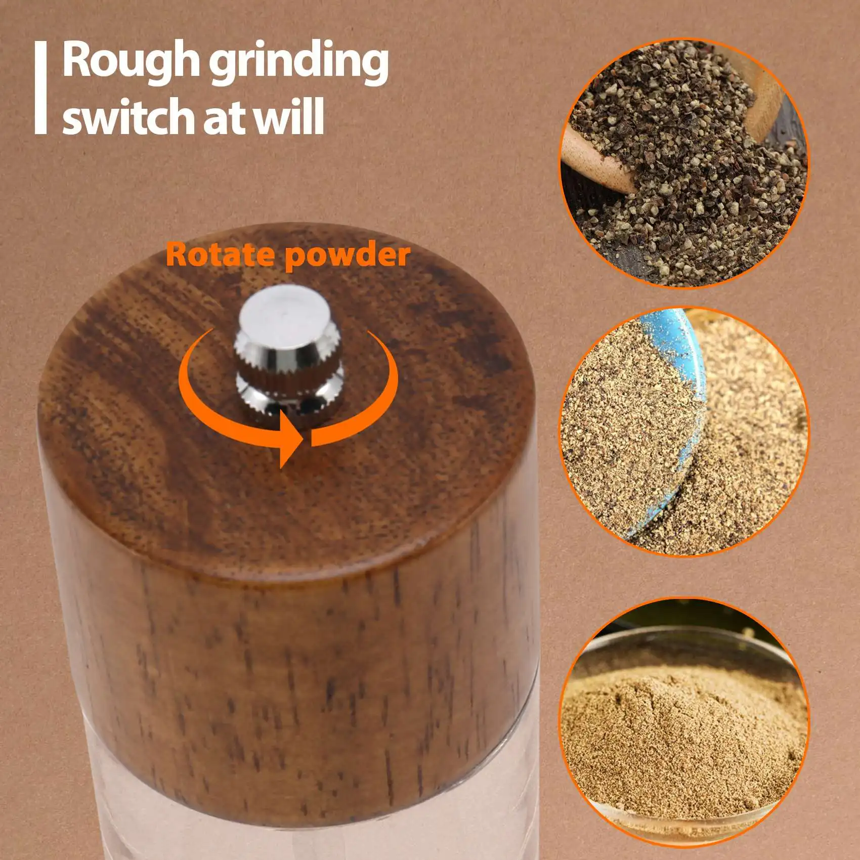 Veelzijdige pepermolen Transparante pepermolen Zoutmalen Kern Multifunctionele kruidenfles Cruet