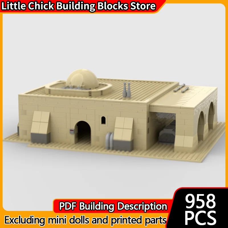 Modelo City Street View, ladrillos de construcción MOC, arquitectura del desierto, tecnología Modular, regalos de vacaciones para niños, juguetes para montar, traje