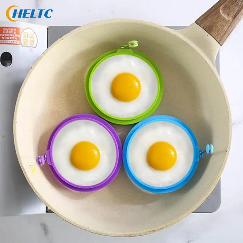 Round Heart Shap Fried Egg Mold Food Grade Silicone Egg Ring Fry Omelette Pancake Non-Stick Cooking Tools DIY Baking Accessories