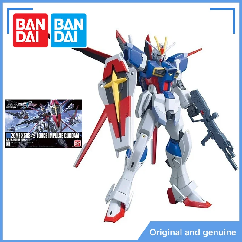 Spot Bandai Original Gundam Model Kit Anime Figure HGCE 198 1/144 ZGMF-X56S Force Impulse Action Figures Toys Gifts for Children