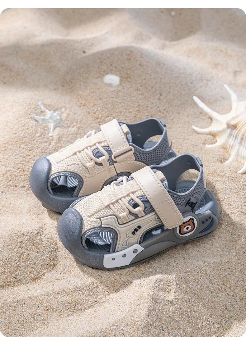 2026 Neue Sommer Jungen Zehensandalen Weiche Sohle Rutschfeste Kinder Baby Weichsohlen-Klettverschluss Strandschuhe Kleinkindsandalen – Detail 16