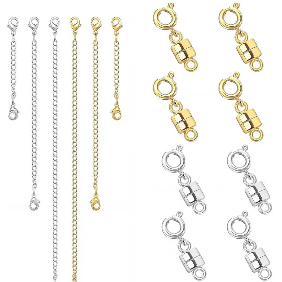 Promotion Necklace Extenders for Women with Magnetic Necklace Clasp, Gold Silver Chain Extenders for Jewelry, Bracelet, Anklet