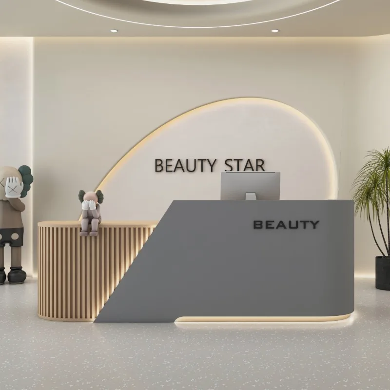 

Wooden Reception Desk Perpetual Economic Workshop Console Center Reception Desk Lecterns Bancone Per Negozio Luxury Furniture