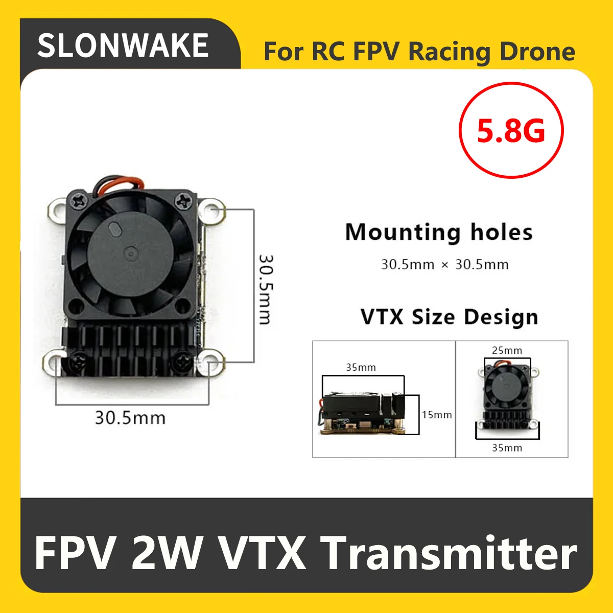 SLONWAKE 5.8G 2W VTX FPV 1500TVL Camera UVC OTG VR Android Receiver Display Auto Search Video Recording for RC Drone