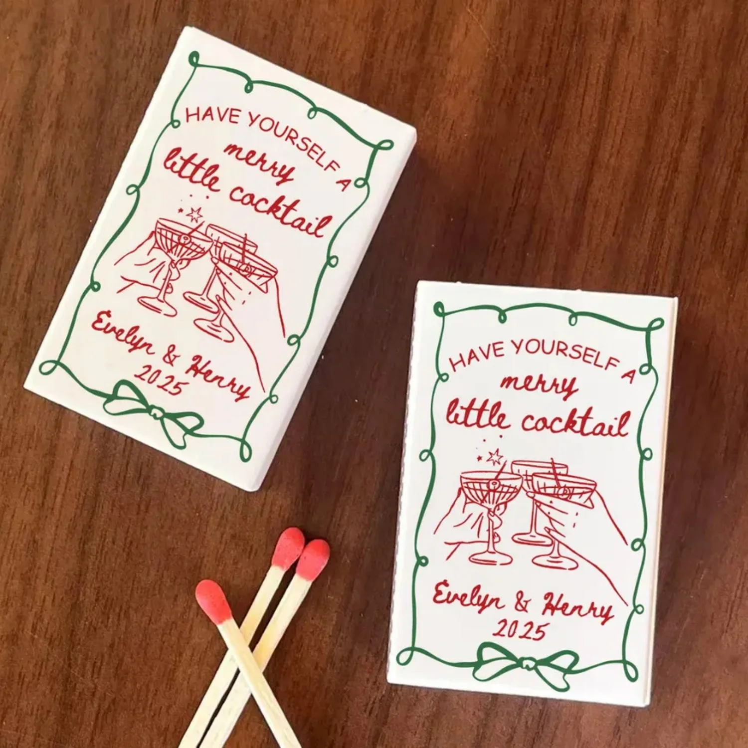 

Сочетания с веселым коктейлем — уникальные рождественские свадебные сувениры, спички для праздничной свадебной вечеринки, подарки на заказ для