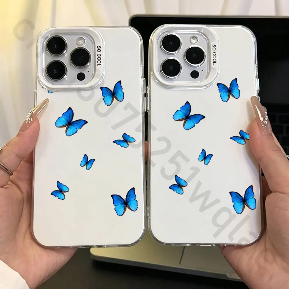 

Butterfly Phone Case for iPhone 17 16 15 14 ProMax 13 11 Pro Max air Plus Matte IMD Laser Cover