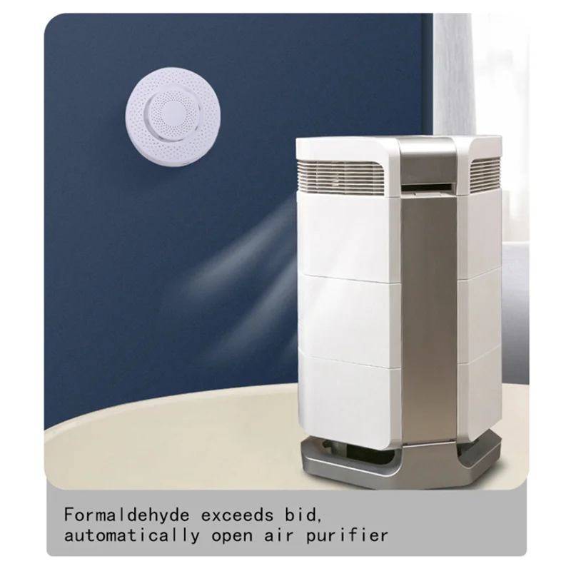 ABKQ-2X Zigbee/Tuya WIFI スマートエアボックス二酸化炭素検出器 CO2 ガスセンサーホルムアルデヒド VOC 温度湿度センサー