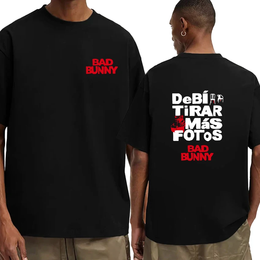 

Bad Bunny Tour Album Graphic Oversized t-shirt Debi Tirar Mas Fotos DTMF Hip Hop Tee shirt Unisex Fashion Casual Summer T shirts