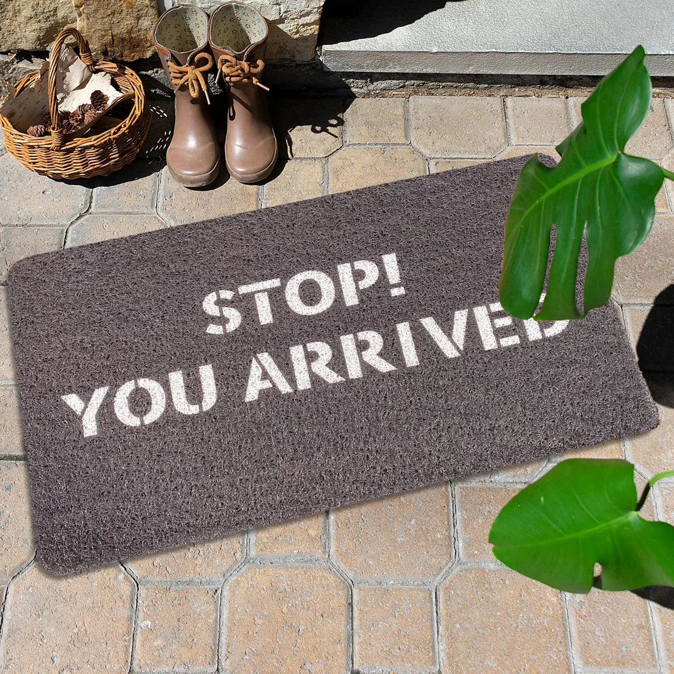 Hello Goodbye PVC Coil Mat Personalized Foot Pad for Dust Removal At Entrance Decorative Floor Mat with Non-Slip Backing