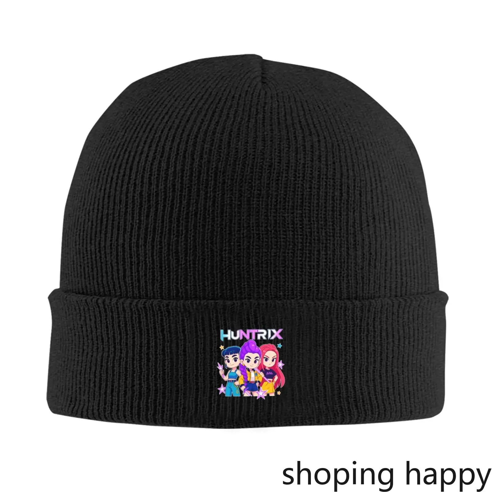 الرجال النساء صراع رويالس قبعات صغيرة عفريت Kpop شيطان هنتر الحياكة قبعة الخريف الشتاء Kpop قبعات مطبوعة قبعات بونيه الدافئة #1