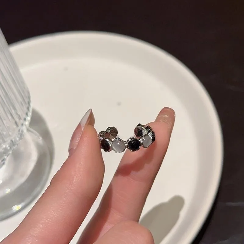 New Y2K Kpop Lucky Star Ring Heart Adjustable Irregular Geometric Punk Retro Women Crystal Ring Set Fashion Girls Jewelry Gifts