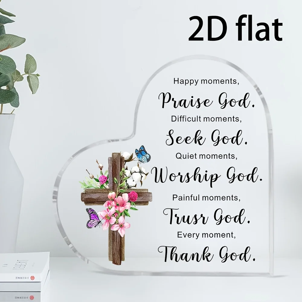 CIFBUY Acrylic Bible Verse Desktop Decor Religious Sign For Home Office Church Gift For Men Women