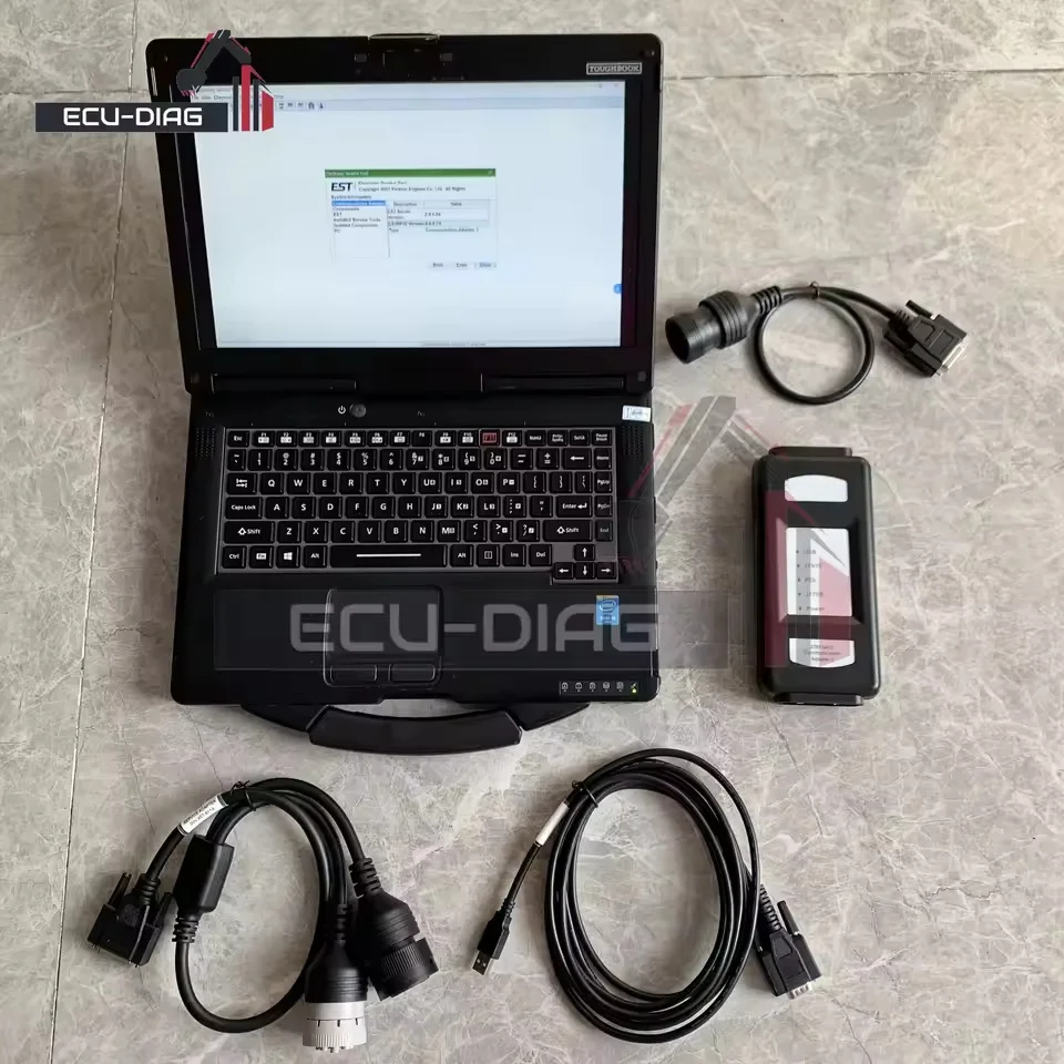 Para adaptador de comunicação perkins 3 est 2021b software 27610402 27610401 ferramenta de diagnóstico com testador portátil caminhão barco