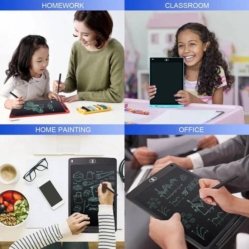 Top-12 Inch LCD Writing Board Drawing Board Color Graffiti Board For Kids Students Toys Christmas Birthday Gift