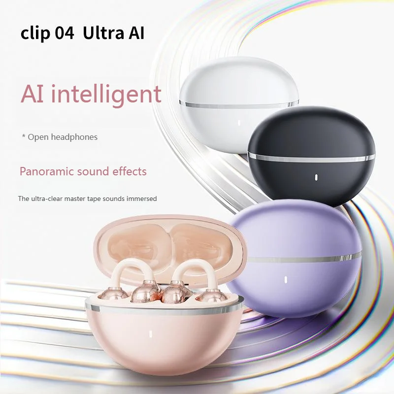 القوس على شكل كليب على سماعات بلوتوث HIFI ستيريو دعوة الحد من الضوضاء مقاوم للماء الأقراط اللاسلكية سماعات الفتيات سماعات الأذن
