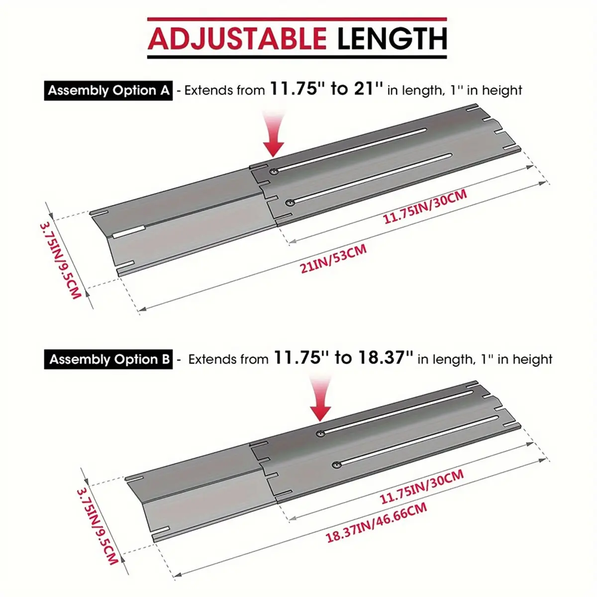Multi-use Gear Universal Replacement Heavy Duty Adjustable 304 Stainless Steel Porcelain Steel Heat Plate Shield 1 Pcs