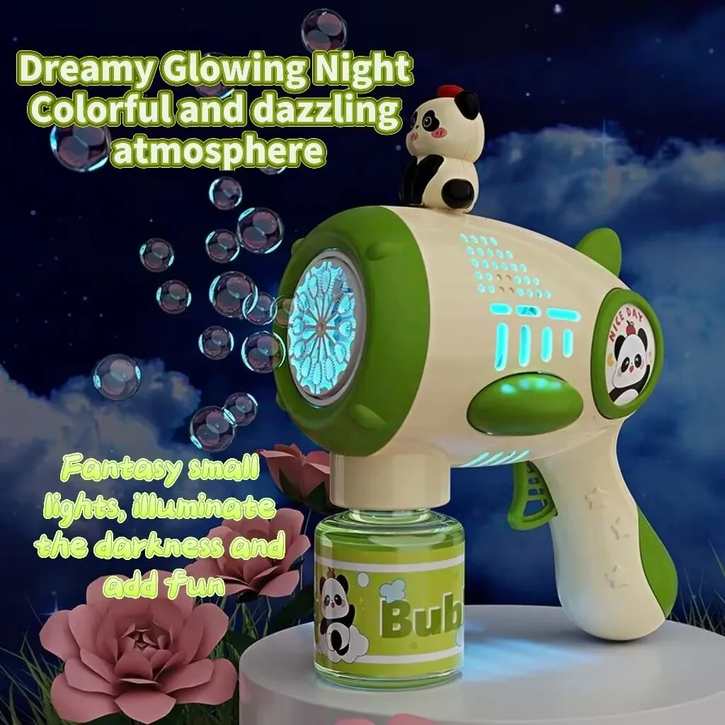 Handheld Panda Bubble Gun Handig poreus buitenfeest-entertainmentspeelgoed [zonder batterijen en zonder bellenwater]