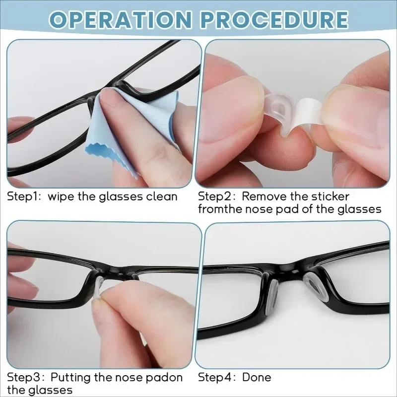 10/60 قطعة نظارات مخدات أنف للنظارة لاصق سيليكون مخدات أنف للنظارة عدم الانزلاق شفافة Nosepads للنظارات النظارات نظارات اكسسوارات