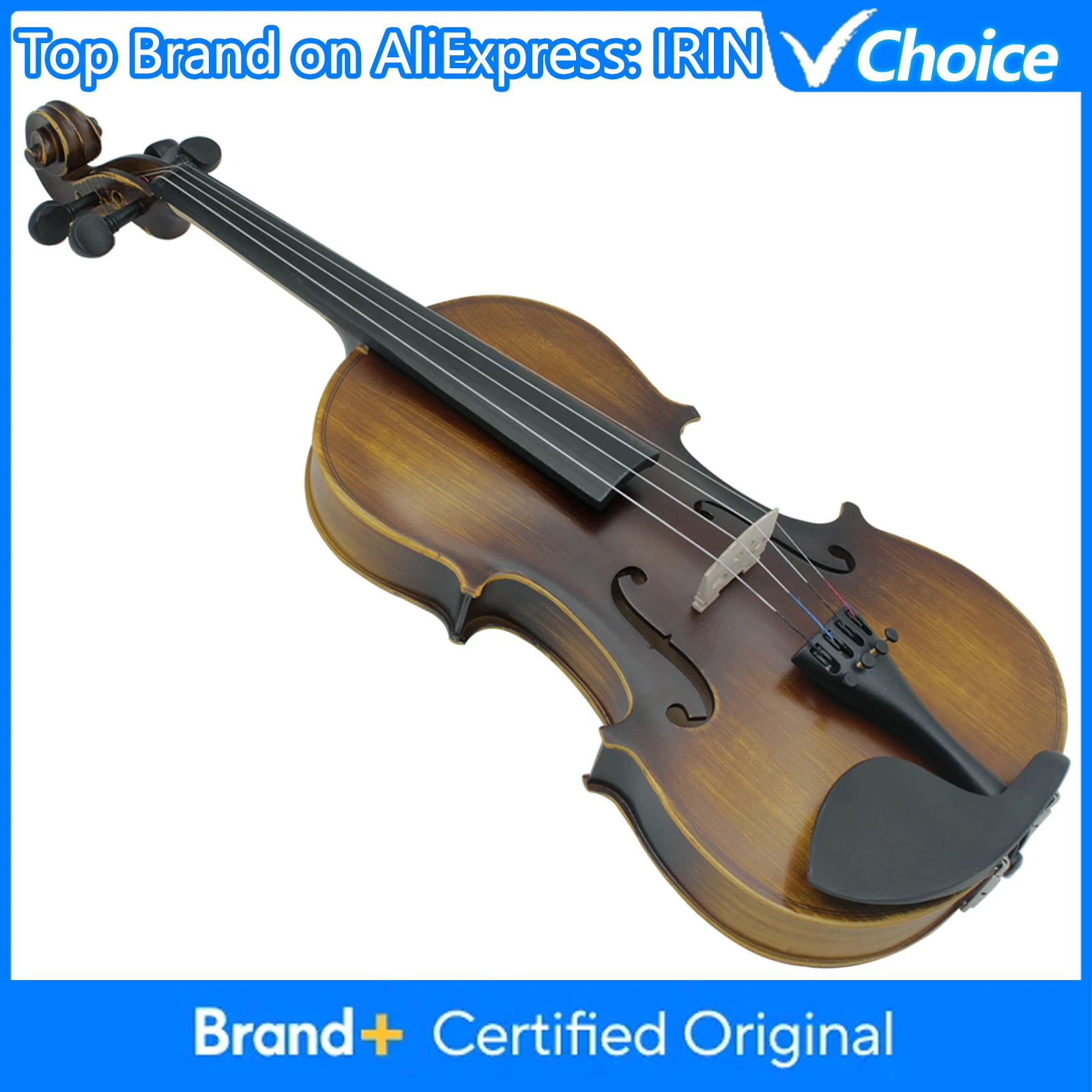 

IRIN AV-206 Acoustic Violin 4/4 Matte Violin with Case and Bow Basswood Matte Violin for Beginners Practicing String Instrument