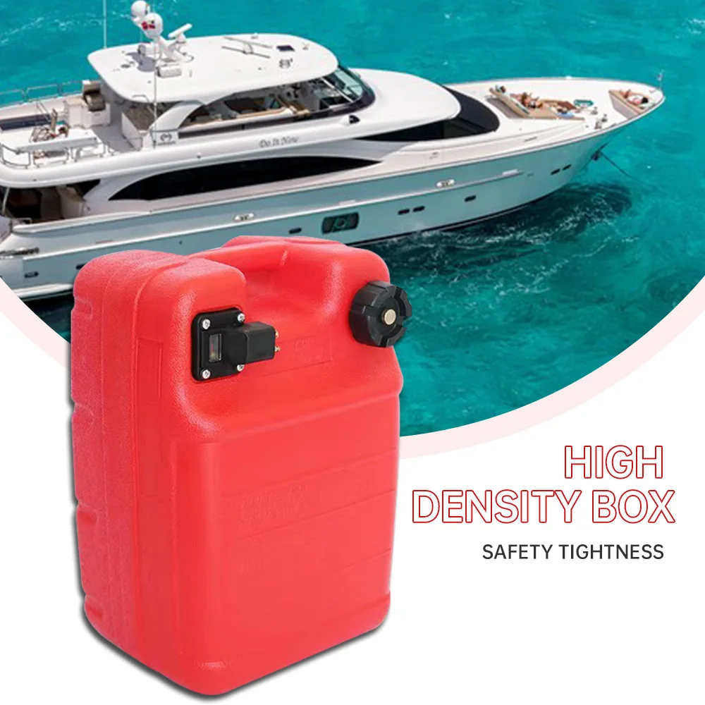 24L Boat Outboard Fuel Tank Oil Box With Connector Red Plastic Anti-static Corrosion-resistant For Boats Yacht Engine Marine