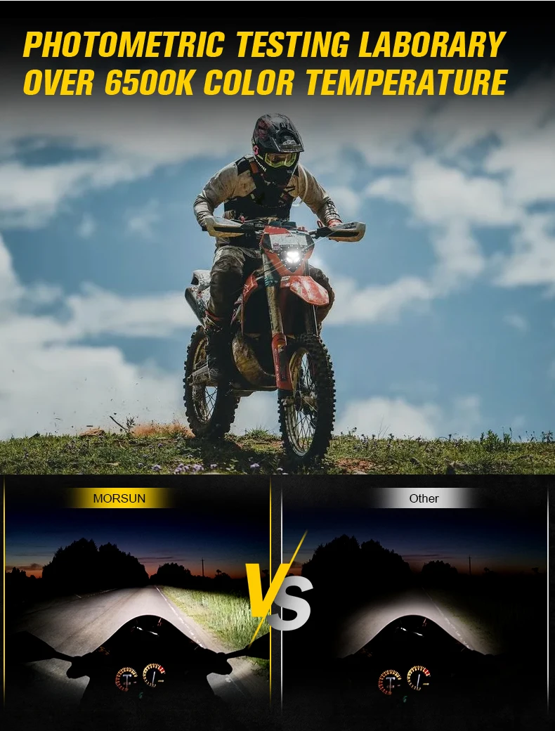 مصنع الساخن بيع Morsun E-mark المعتمدة دراجة نارية LED مجموعة مصابيح أمامية ل Sherco 2012-2023 الترابية دراجة LED كشافات الملحقات