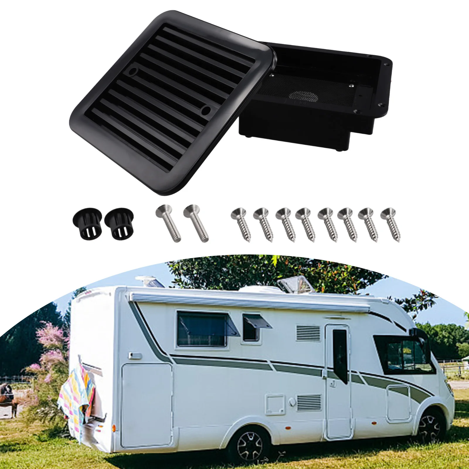 

Боковой вытяжной вентилятор для автофургона, практичный источник питания 12 В, 175*155 мм, 205*186*68 мм, черный, эффективная вентиляция