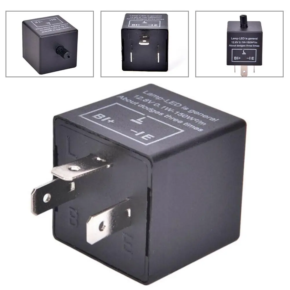 Car Turn Signal Indicator LED Turn Signal Flasher Relay 3-Pin ABS 12V 3-Pin 5.5*3*3cm CF13 YN LED Indicator Relay