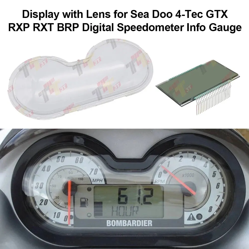 Display with Lens for Sea Doo 4-Tec GTX RXP RXT BRP Speedometer Gauge Repair
