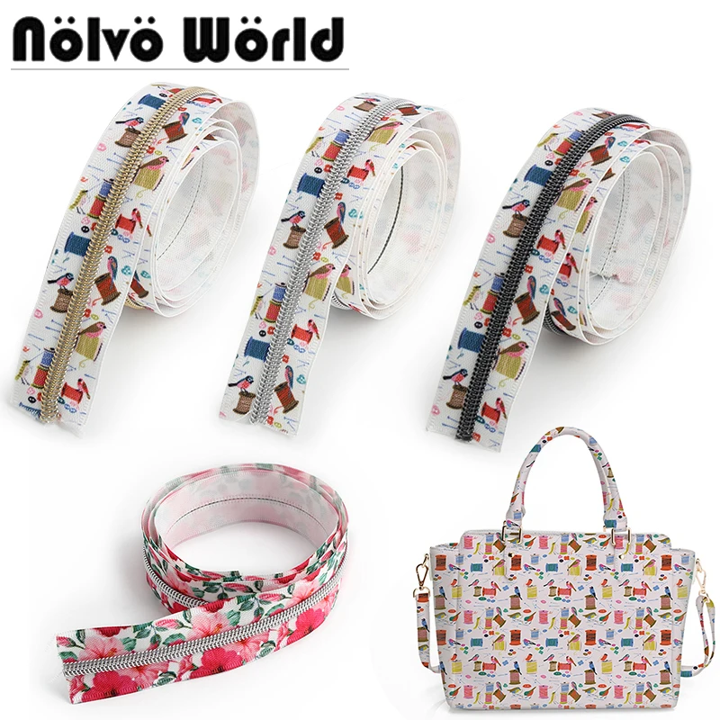1/2/5 Sätze 5 #   Nylon-Reißverschluss mit Vogelmuster und Reißverschlüssen, Zugschieber, dekoratives Reißverschluss-Reparaturset, Tasche, Kleidungsstück, Jacke, Nähzubehör