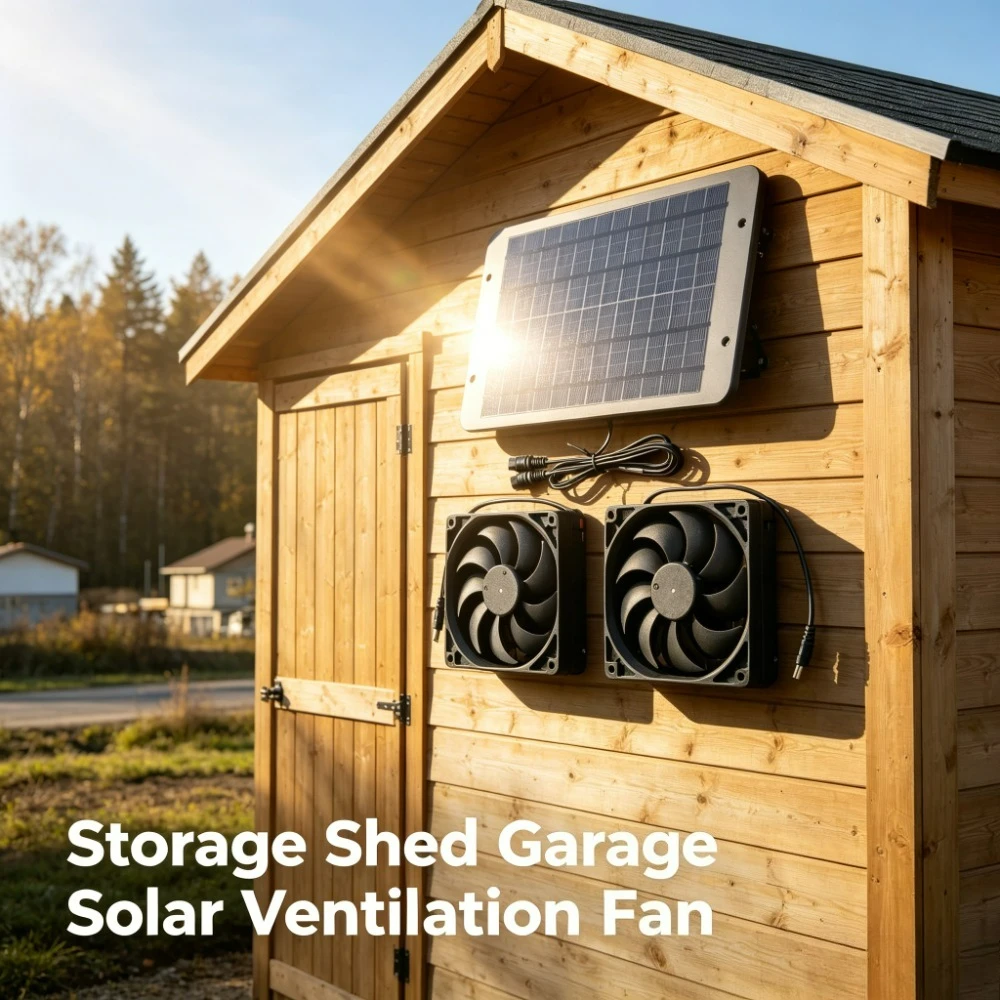 10W Dual Solar Fan Ventilation Cool Gear Long Service Life Outdoor Weatherproof Exhaust System for Farm Breeding Kennel