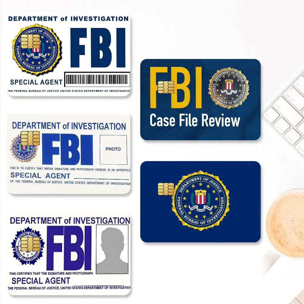 Fun F-FBI-S ID Card Credit Card Stickers Skin for Bank Debit Decorative Protection 4PCS Decal Anti-scratch Waterproof