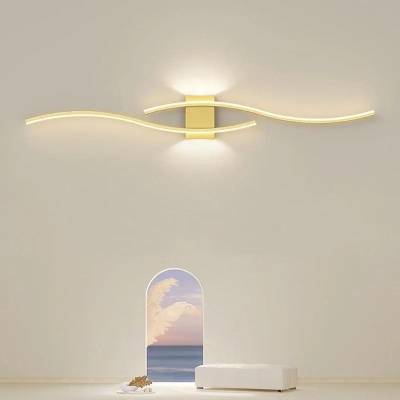 Modern LED Wall Lamp Black White Gold  Decorative Wall Light For Living Room Bedroom Bedside TV Background Sconce Lighting