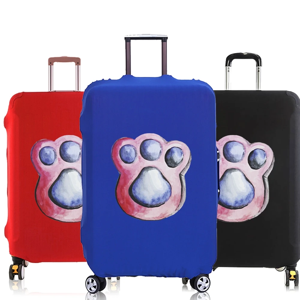 

Luggage Dust Cover for 18-30 Suitcase covers Travel Accessories Elastic Baggage Protective Case Trolley cover cat Footprints