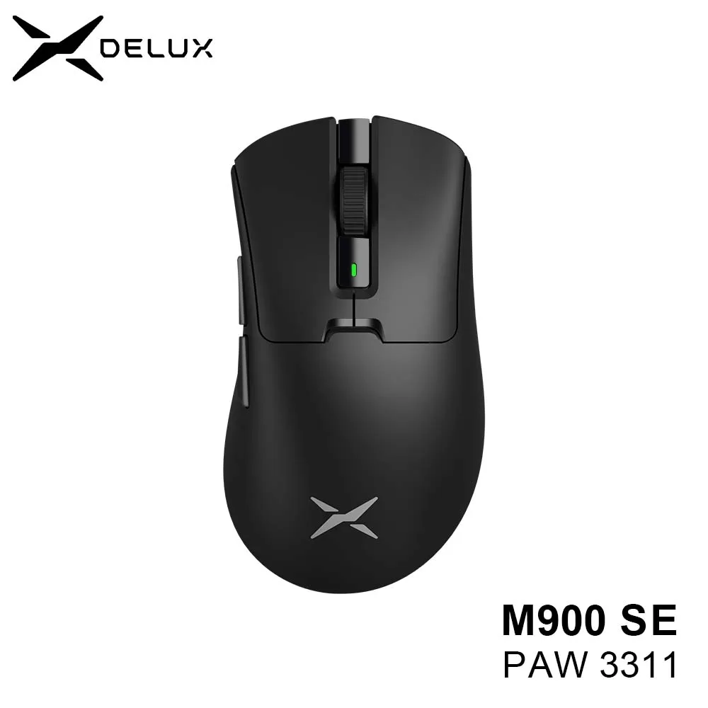 

Беспроводная игровая мышь Delux M900 SE, эргономичная мышь PAW3311, легкий вес 12000 точек на дюйм, 63 г для правых и больших рук, ПК, ноутбук, геймер