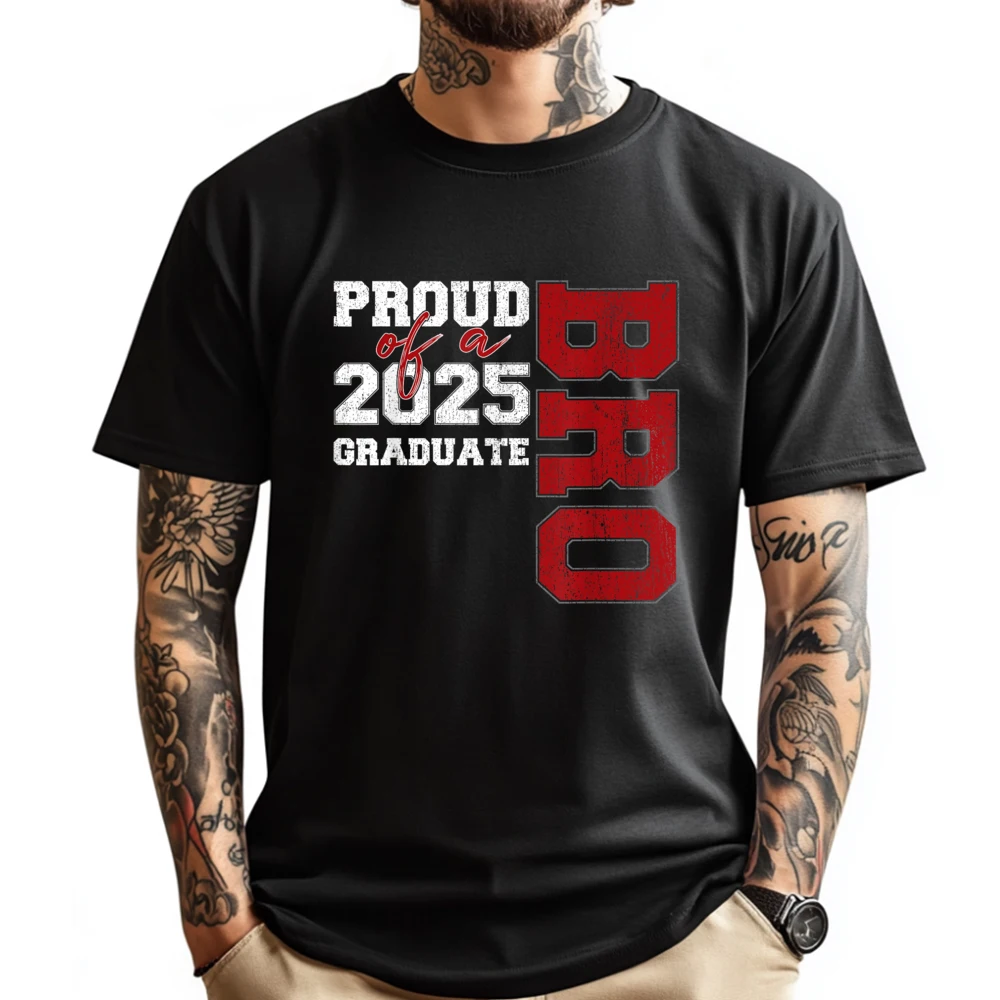

Brother Senior 2025 Proud Of A Class Of 2025 Graduate Grahpic Tee Shirt Student Unisex Men Short Sleeve Tee