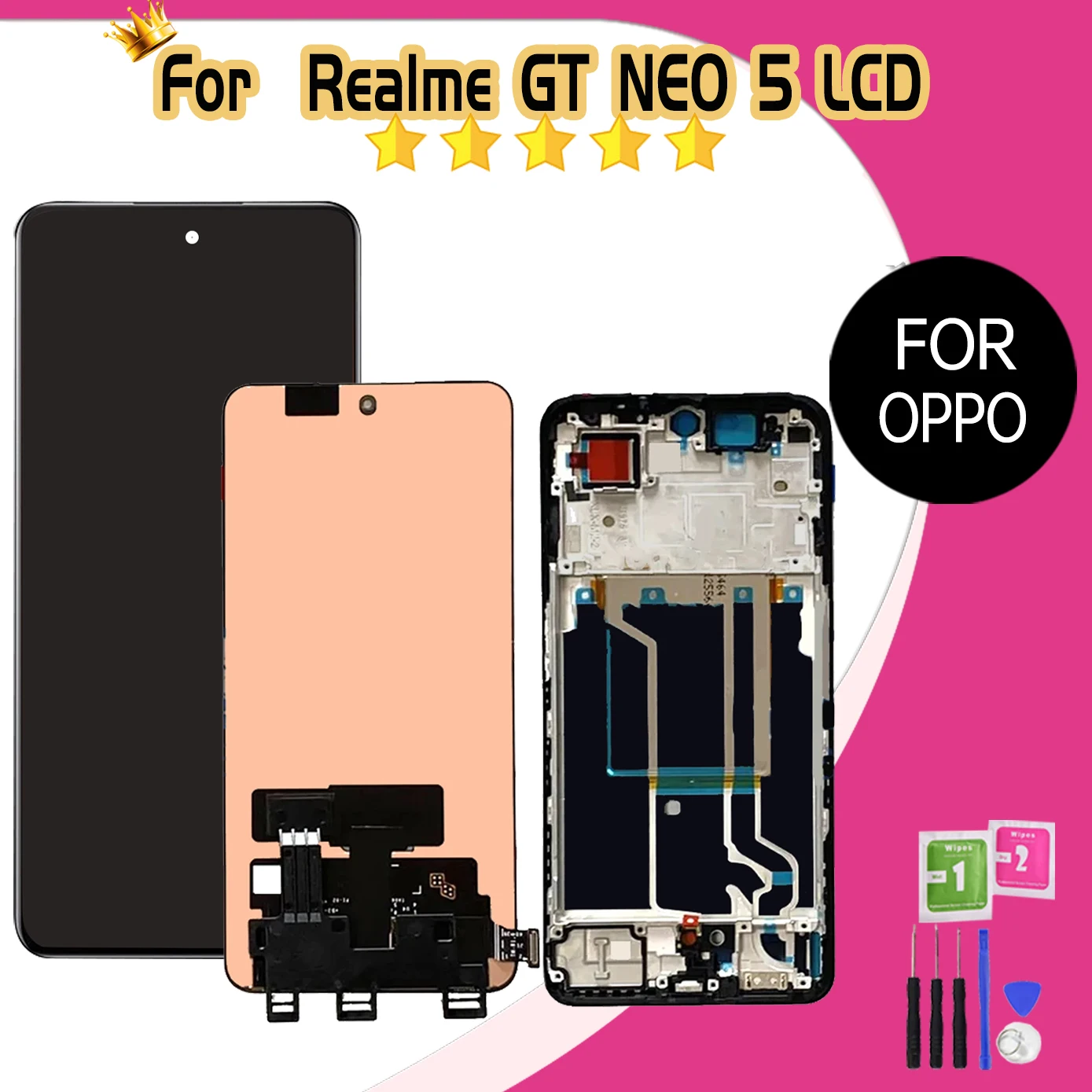 

100% Tested 6.74" AMOLED For Oppo Realme GT Neo 5 LCD Display Screen Touch For Realme GT Neo5 RMX3706 Display Panel Digitizer