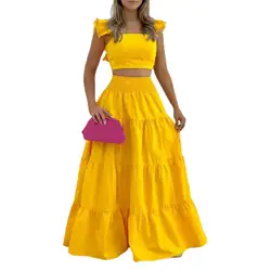 Fashion Dress 2 Piece Set Women Casual Top And Skirt Sets Female Summer Elegant Office Party New Set Femme 2024