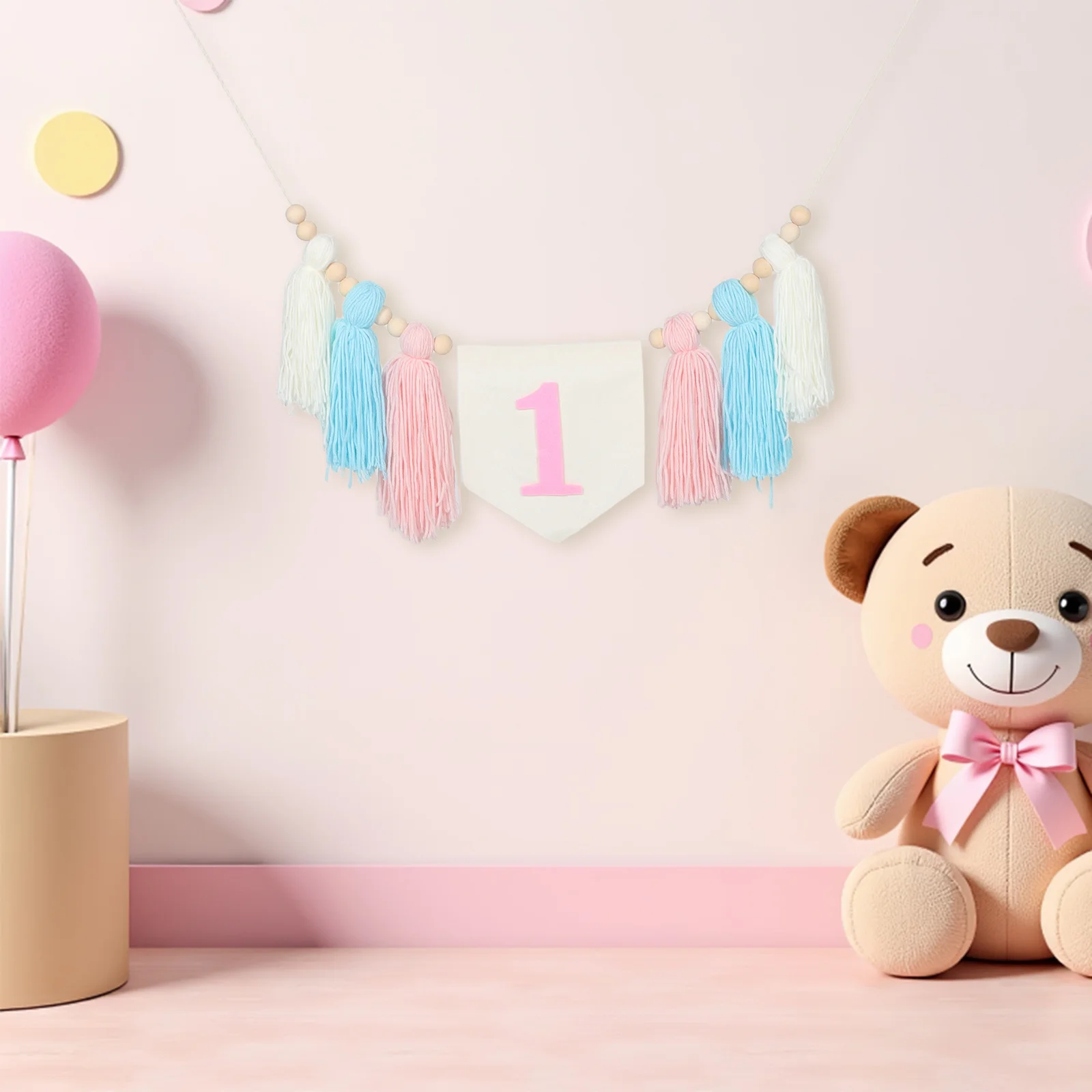 

1pcs Tassel Boho High Chair Decor For Bohemian Birthday Party Decoration Banner First Birthday Party Beaded Garland