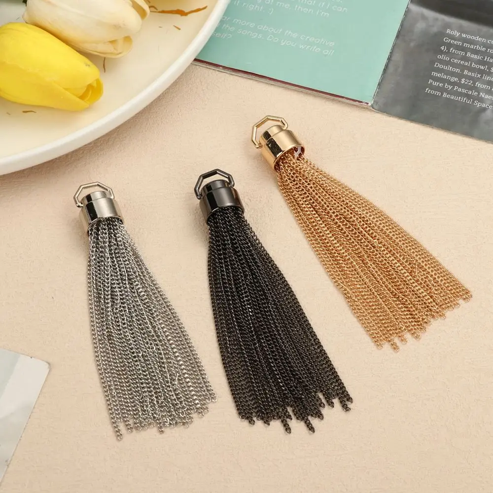 3 Colors DIY Fashion Metal Decoration Buckle Tassel Pendant Keychain for Handbag Shoulder Bag Purse Hardware Accessories