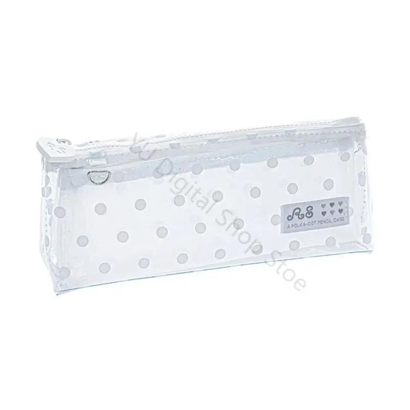 96BA Clear PVC Shell Pencil Case Zip Closure Triangular Pencil Organiser for Student